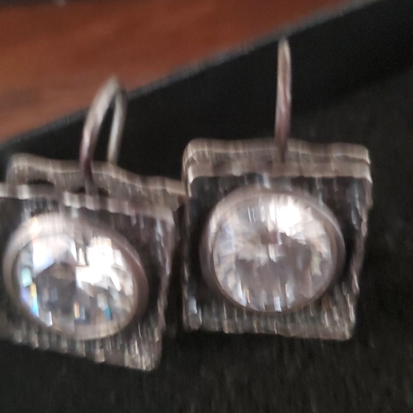 STERLING SILVER CZ EARRINGS - Picture 4 of 4